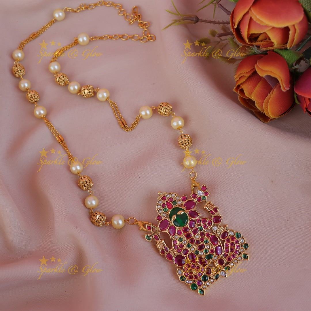 Exquisite Jadau Ganesh Necklace - Festive Elegance