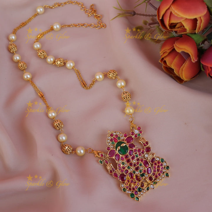 Exquisite Jadau Ganesh Necklace - Festive Elegance