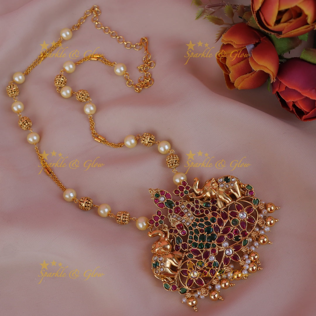 Elegant Lakshmi Pearl Necklace for All Celebrations