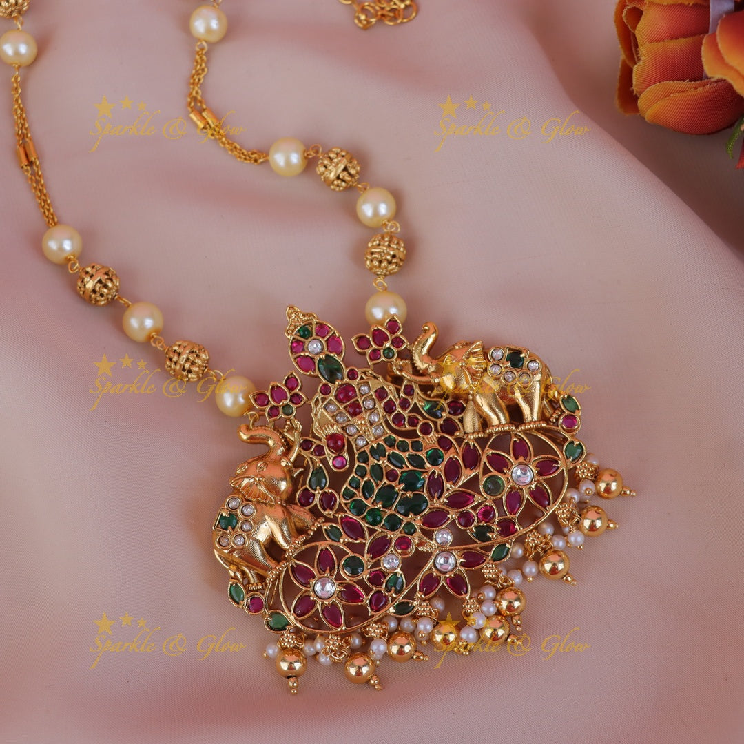 Elegant Lakshmi Pearl Necklace for All Celebrations
