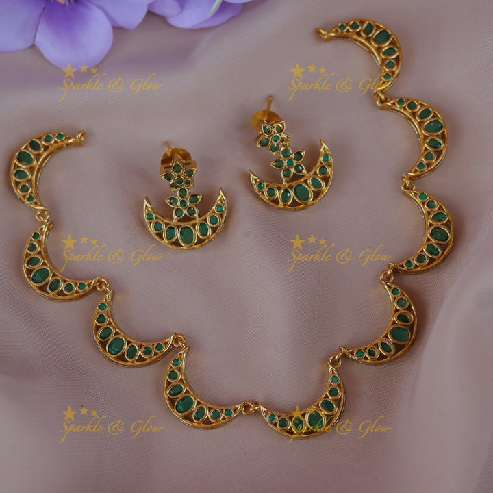 Exquisite Floral Moon Jewellery Set - Premium Design