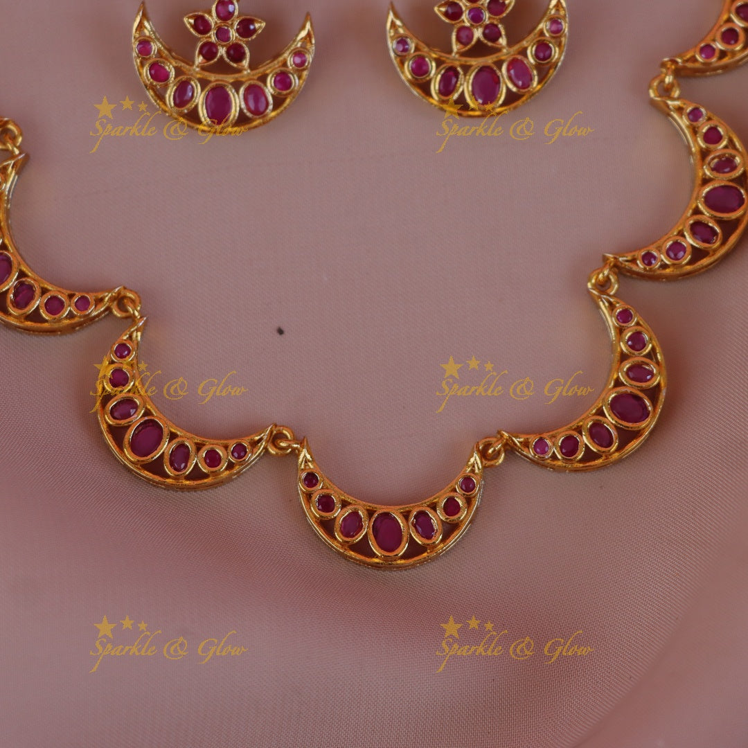 Exquisite Floral Moon Jewellery Set - Premium Design