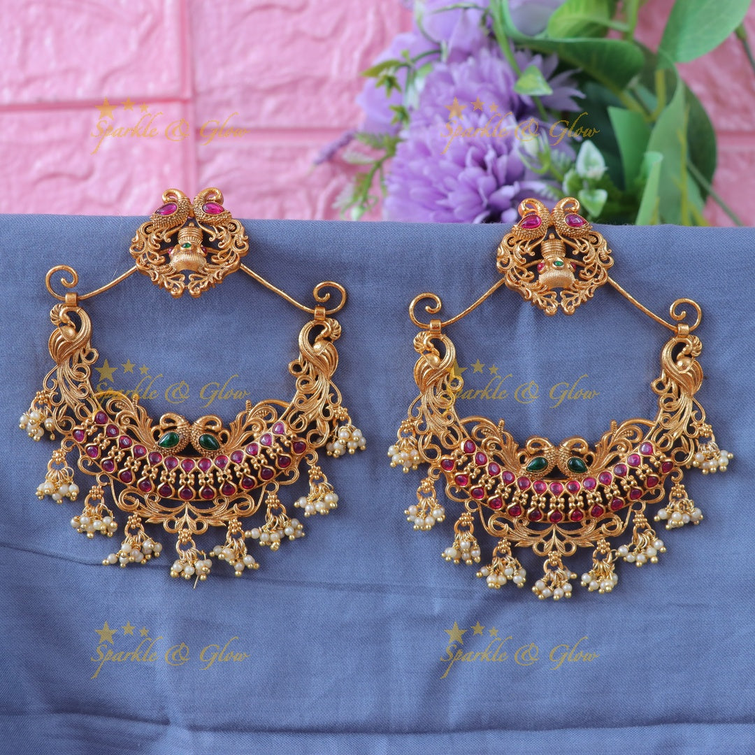 Exquisite Peacock Pearl Chandbali Earrings | Latest Collection
