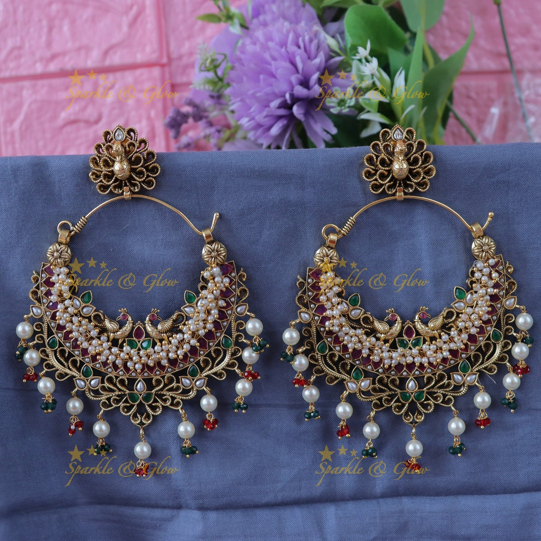 Exquisite Multicolor Peacock Pearl Earrings Collection