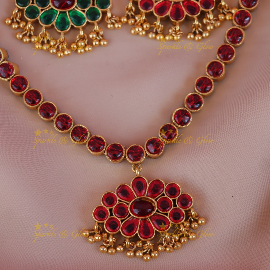 Exquisite Gold Bead Floral Necklace - Perfect for Celebrations