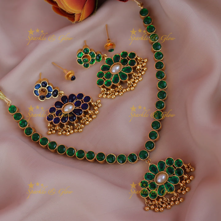 Exquisite Gold Bead Floral Necklace - Perfect for Celebrations
