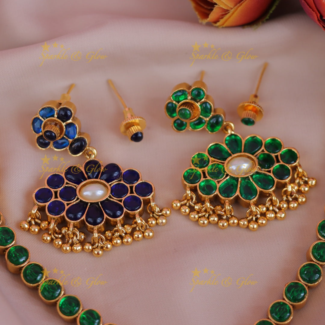 Exquisite Gold Bead Floral Necklace - Perfect for Celebrations