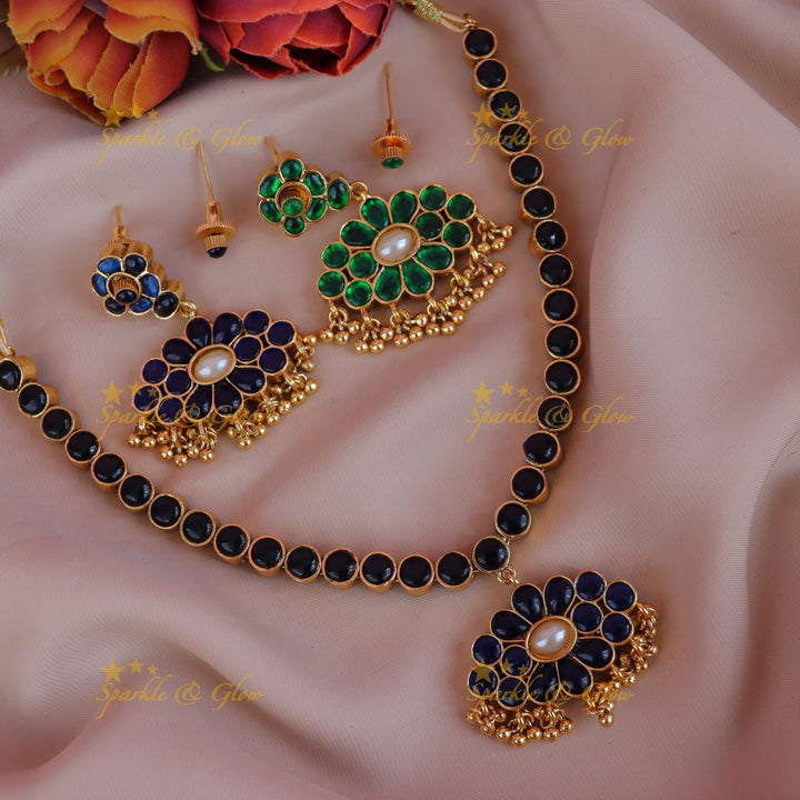 Exquisite Gold Bead Floral Necklace - Perfect for Celebrations