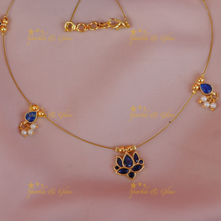 Exquisite Jadau Lotus Necklace for Weddings & Festivals