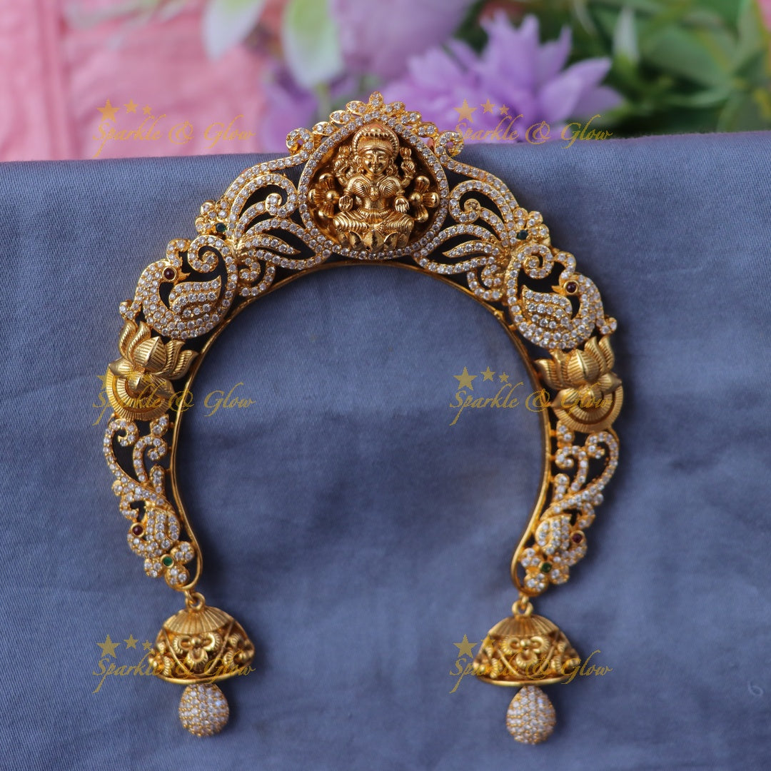 Exquisite Lotus Lakshmi Jhumka Hair Ornament