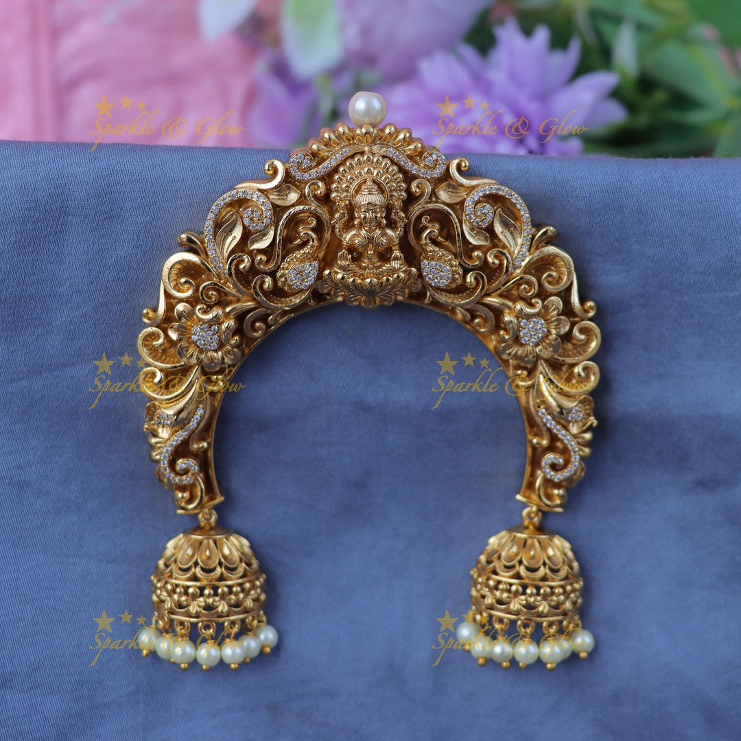 Exquisite Pearl Jhumka Hair Accessory | Lakshmi Jadabilla