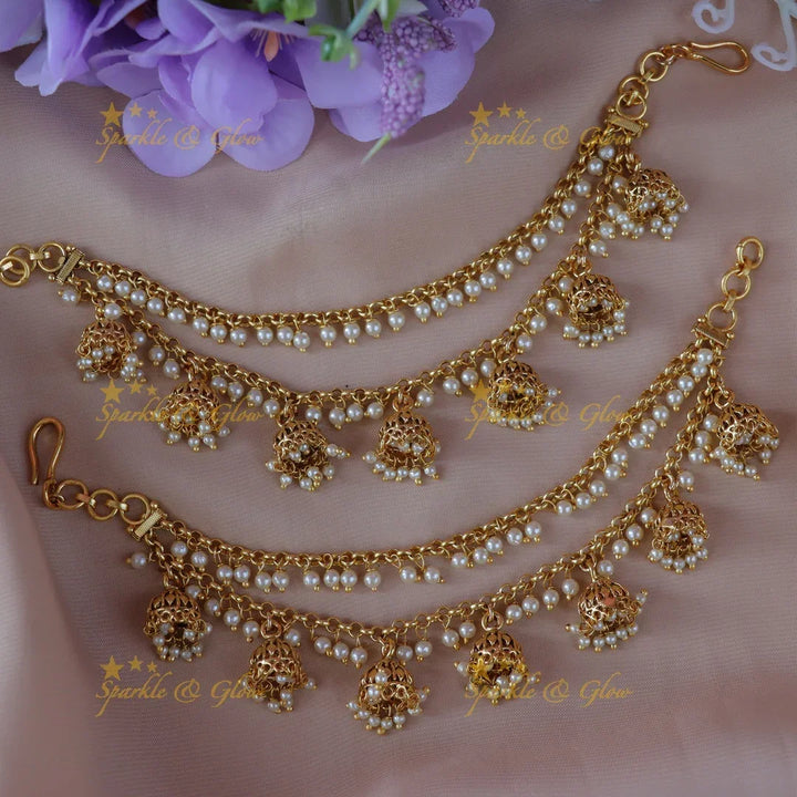 Exquisite Pearl Jhumka Earchain for Every Occasion