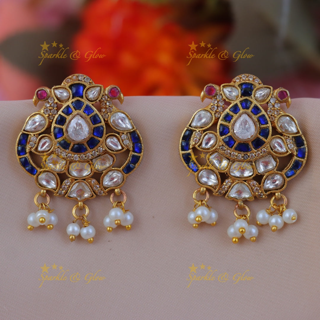 Exquisite Peacock Jadau Earrings for Festive Elegance