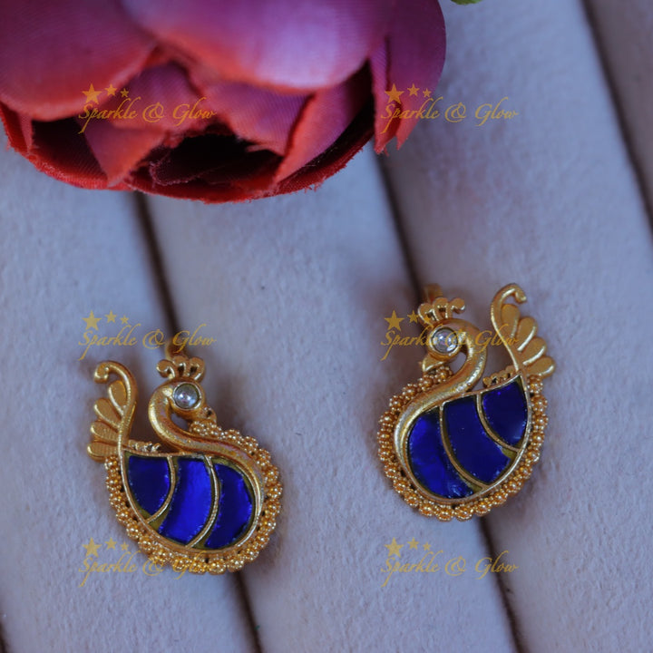 Exquisite Peacock Bugadi Earrings - Festive Elegance