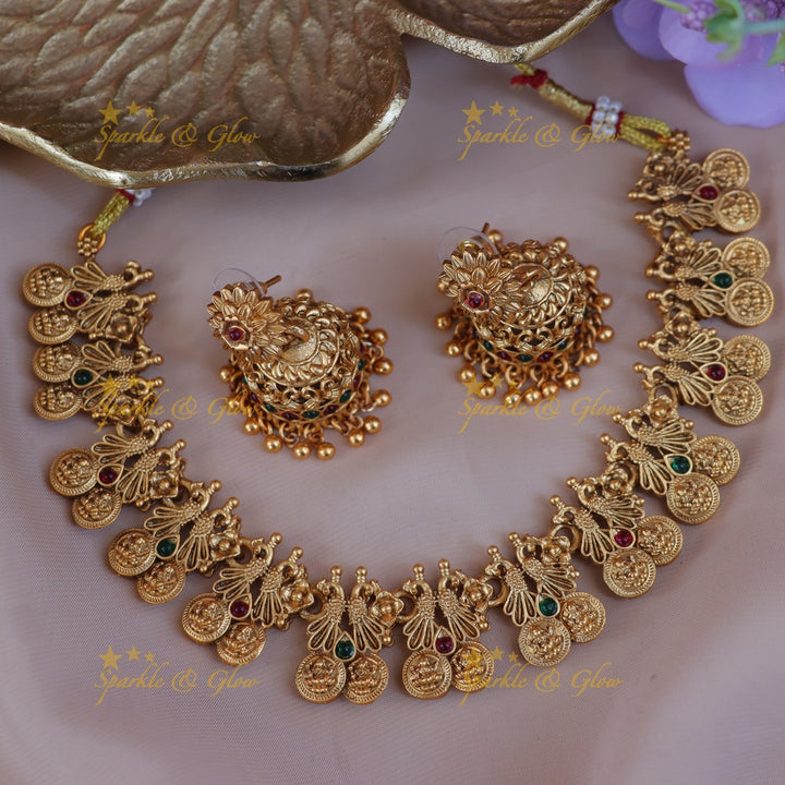 Exquisite Peacock Coin Necklace Set - Premium Design
