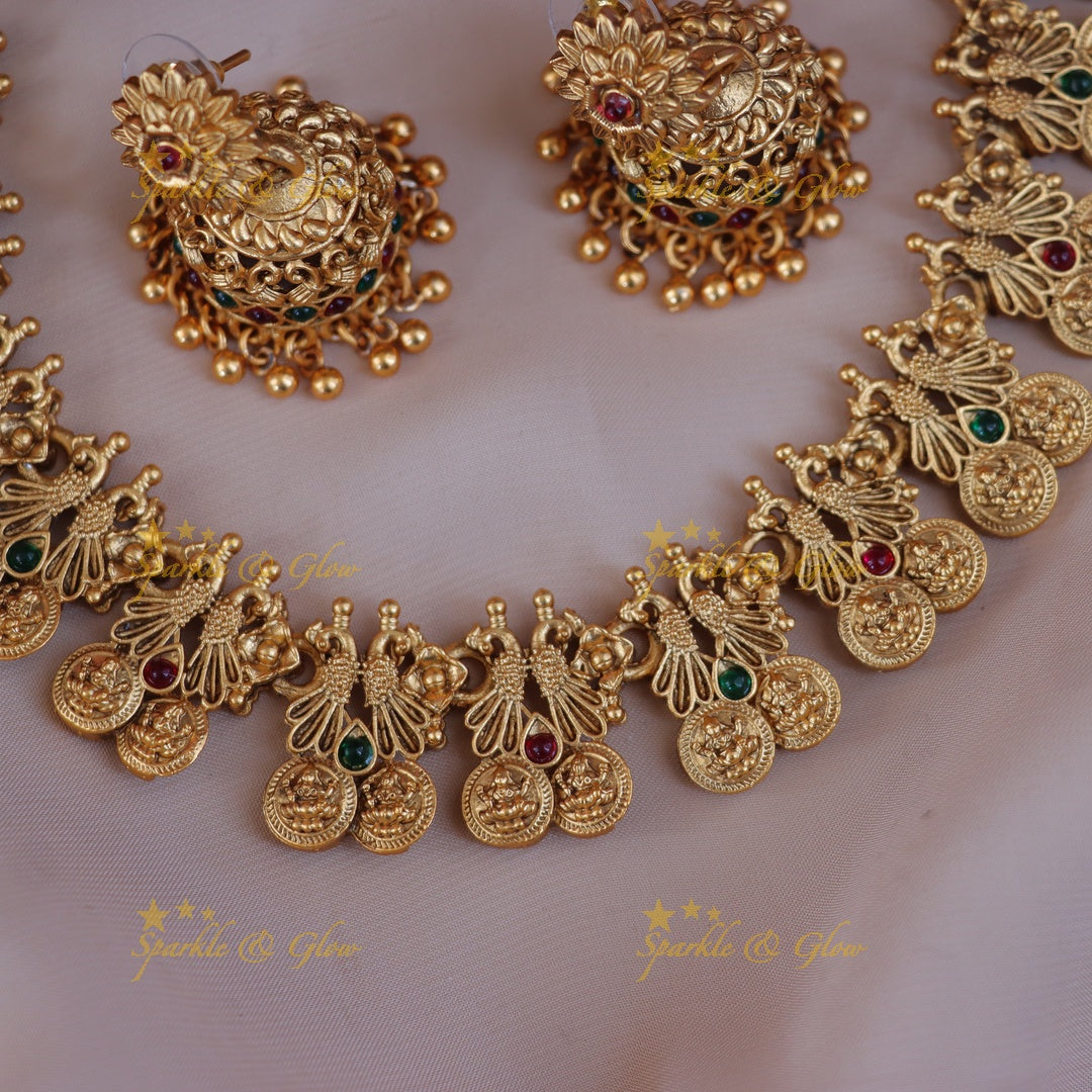 Exquisite Peacock Coin Necklace Set - Premium Design