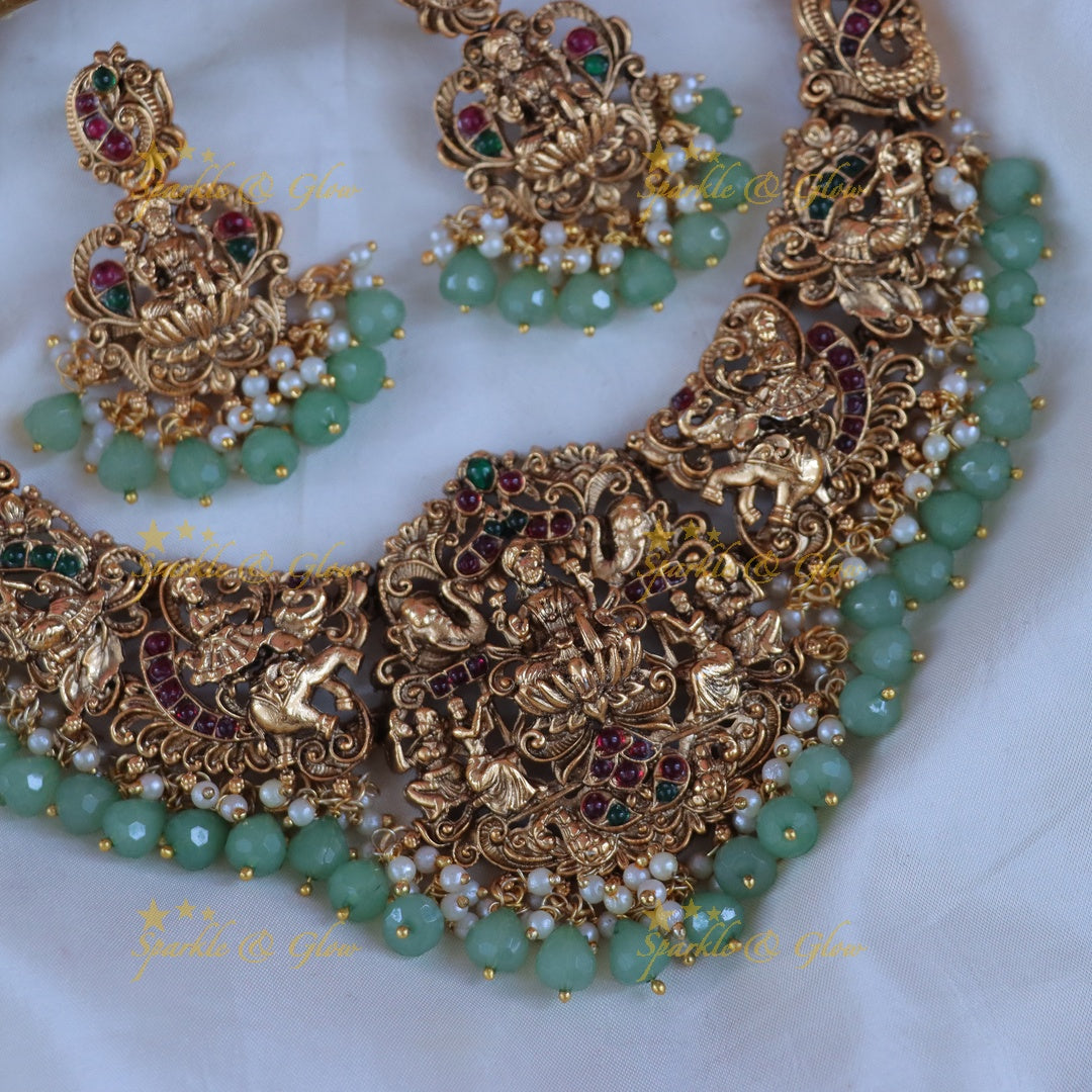 Exquisite Temple Necklace & Earrings Set - Sparkle & Glow