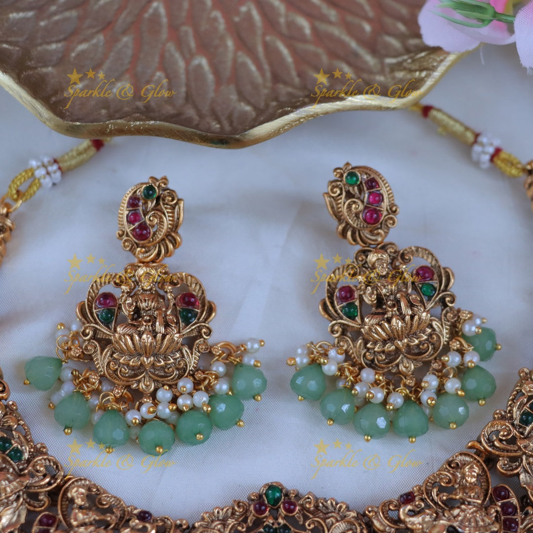 Exquisite Temple Necklace & Earrings Set - Sparkle & Glow