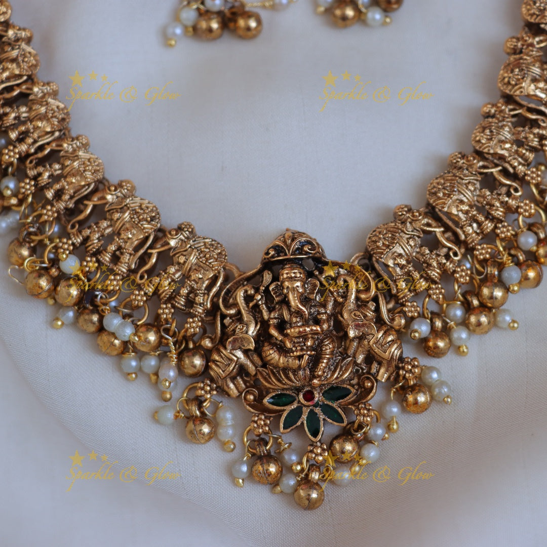 Exquisite Ganesh Temple Necklace for Festive Glamour