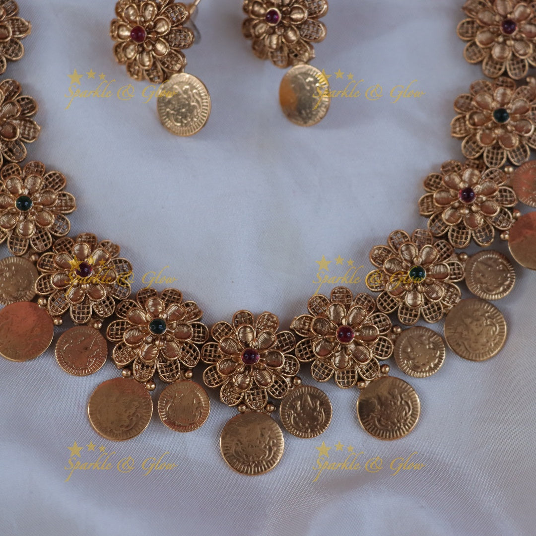 Exquisite Lakshmi Coin Necklace for Festive Elegance