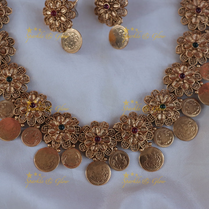 Exquisite Lakshmi Coin Necklace for Festive Elegance