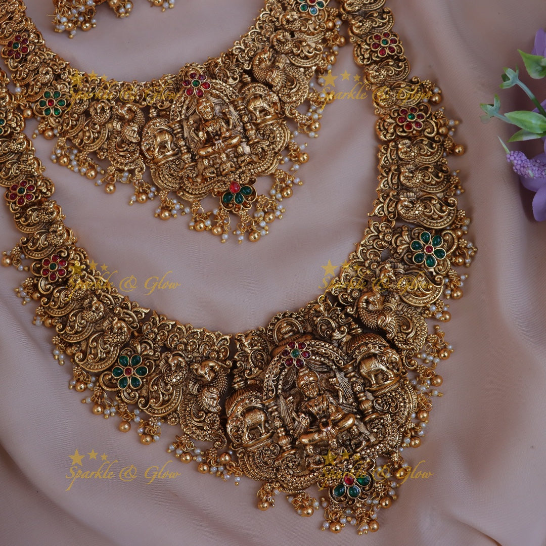 Exquisite Bridal Lakshmi Temple Jewellery Set - Premium