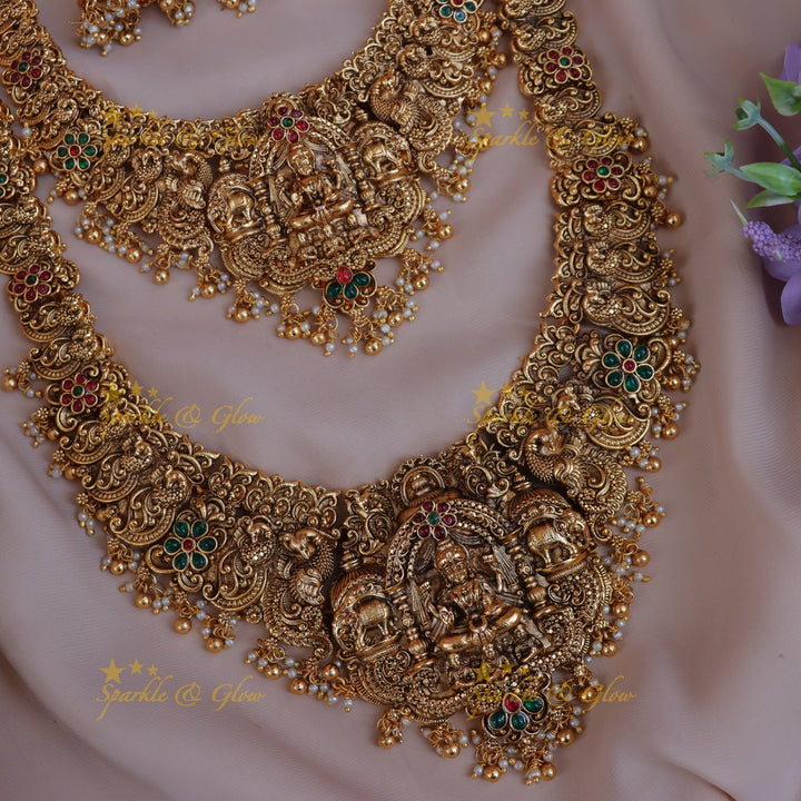 Exquisite Bridal Lakshmi Temple Jewellery Set - Premium