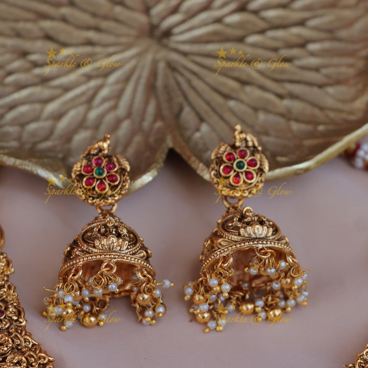 Exquisite Bridal Lakshmi Temple Jewellery Set - Premium