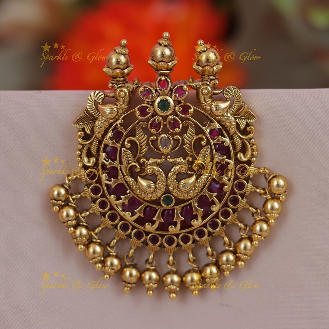Gold Peacock Hair Accessory for Festivals & Weddings