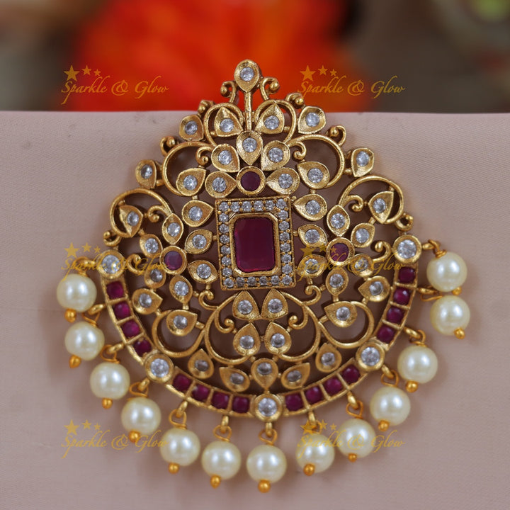 Elegant Floral Pearl Jadabilla for Festive Glamour