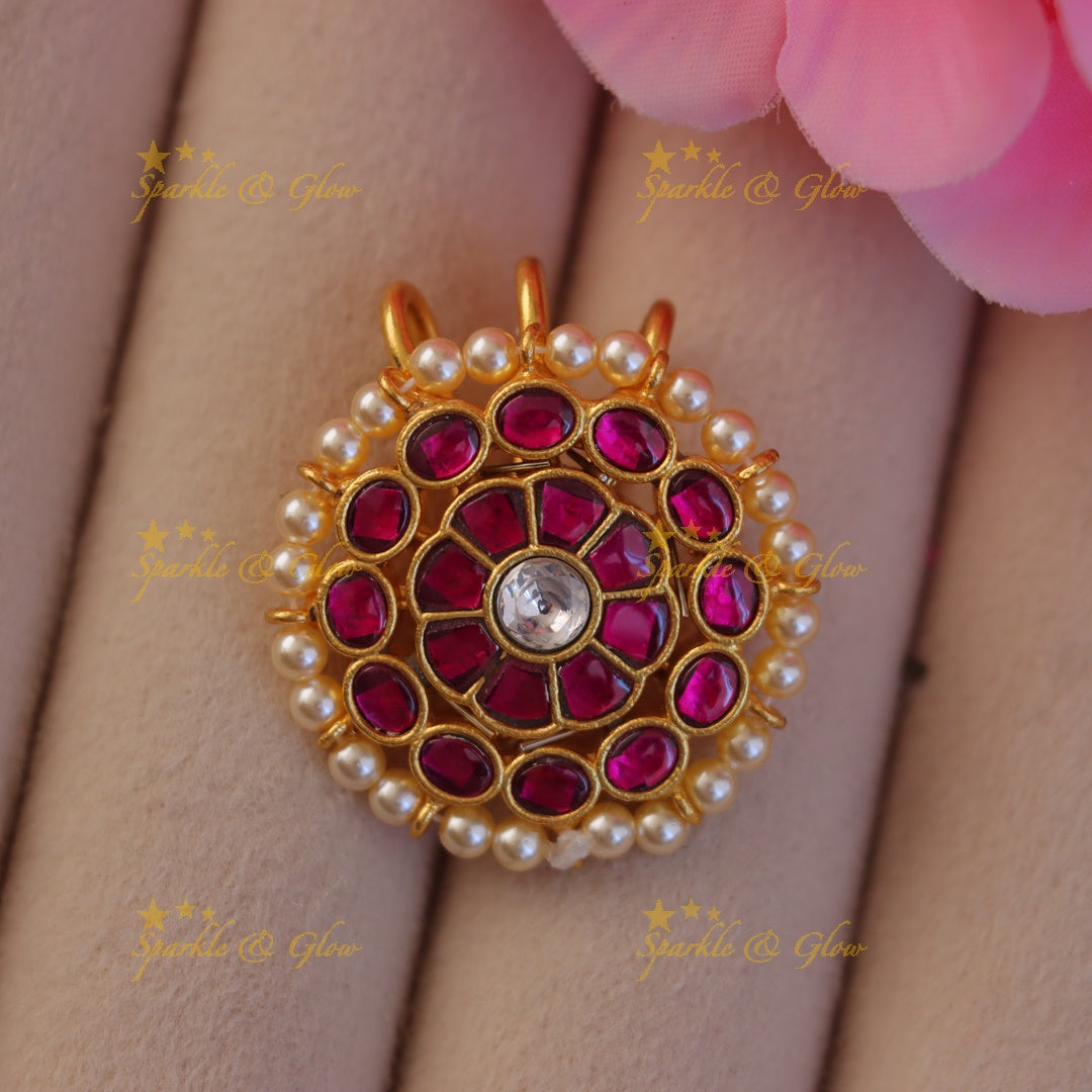 Exquisite Jadau Floral Hairpin for Glamorous Weddings