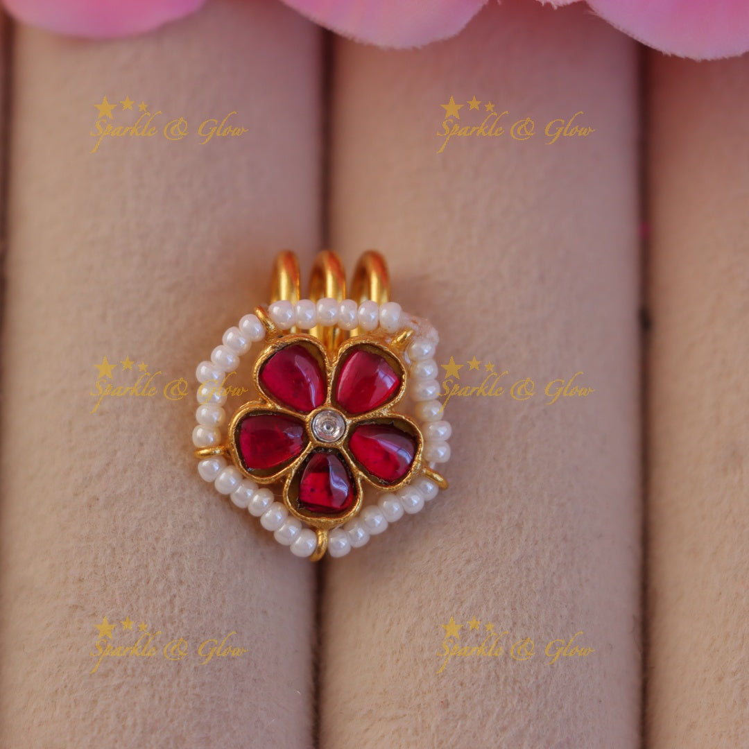 Exquisite Jadau Pearl Hair Adornment for Weddings