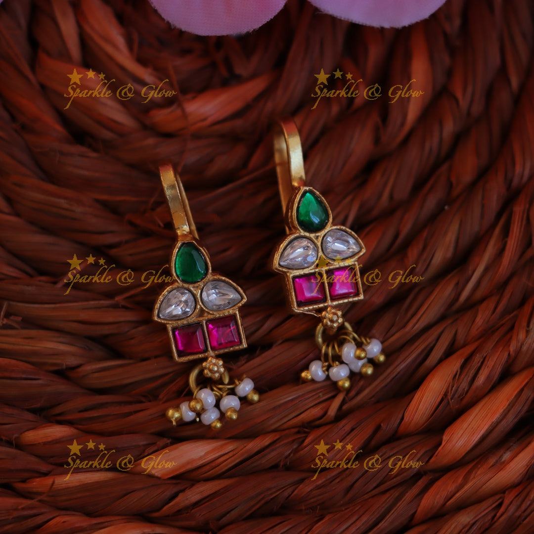 Exquisite Jadau Pearl Bugadi Earrings for Festive Glamour