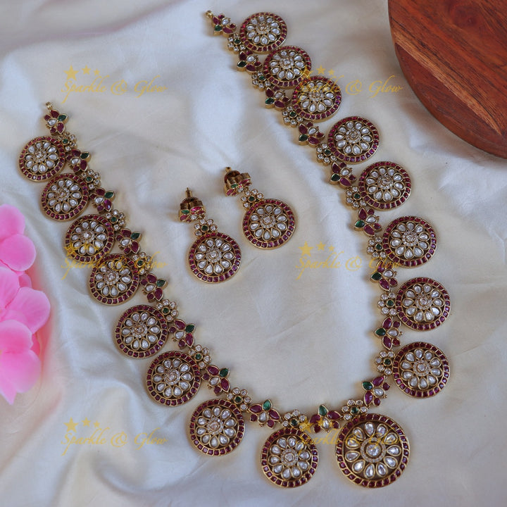 Exquisite Floral Leaf Long Necklace Set for Elegance