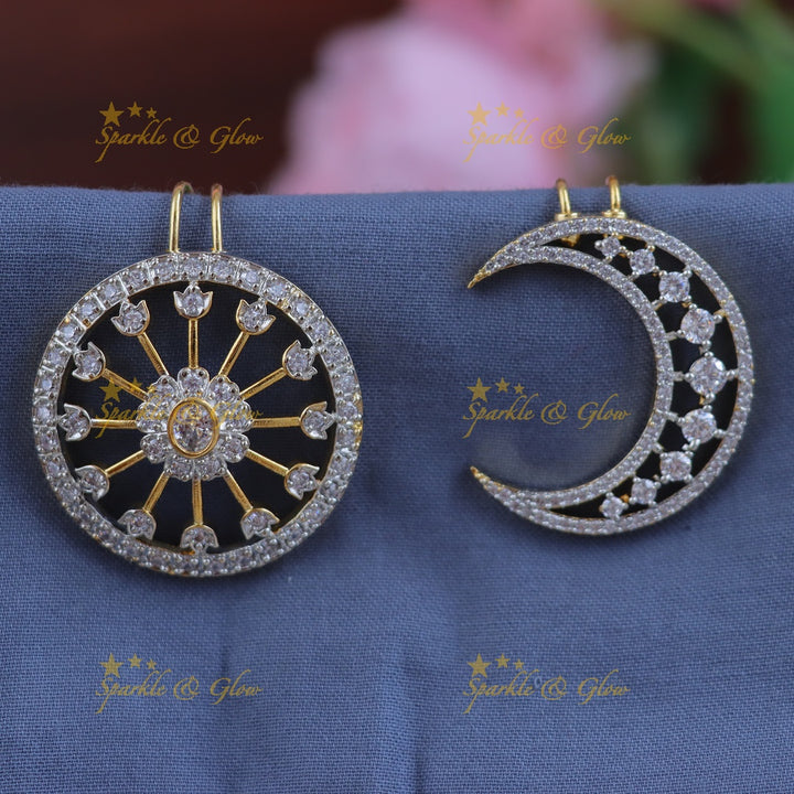 Exquisite Gold Half Moon Hair Pin with Jadabilla Design