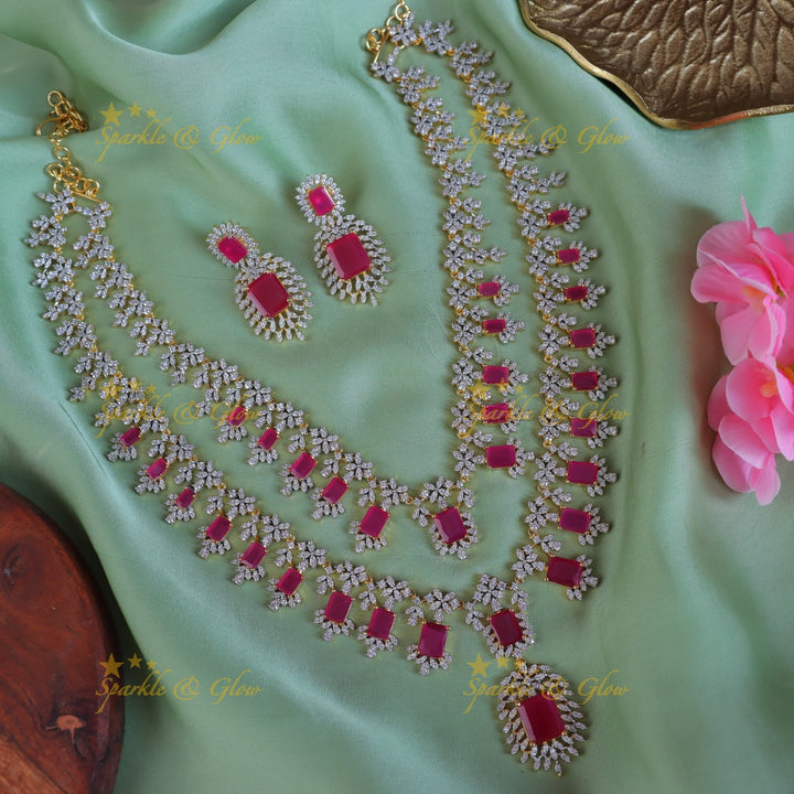 Sparkle & Glow GJ Floral Necklace Set - Premium Elegance