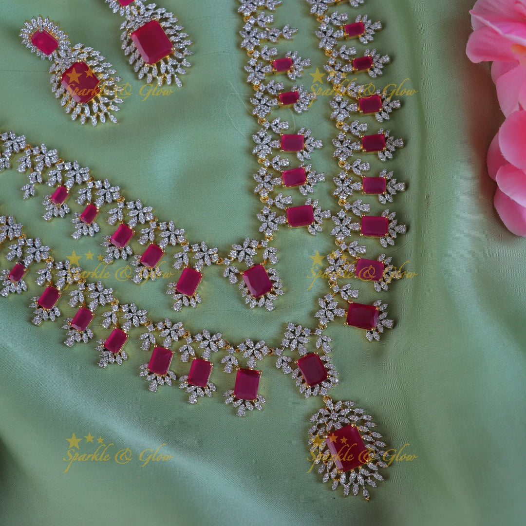 Sparkle & Glow GJ Floral Necklace Set - Premium Elegance