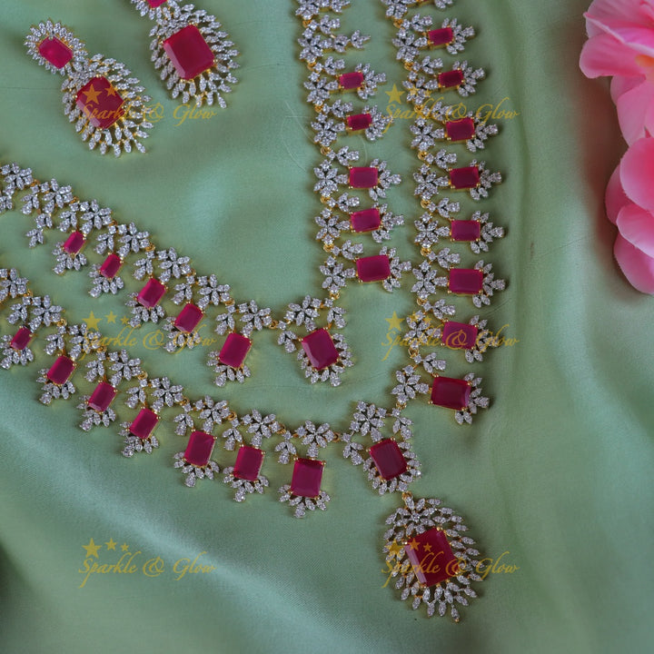 Sparkle & Glow GJ Floral Necklace Set - Premium Elegance