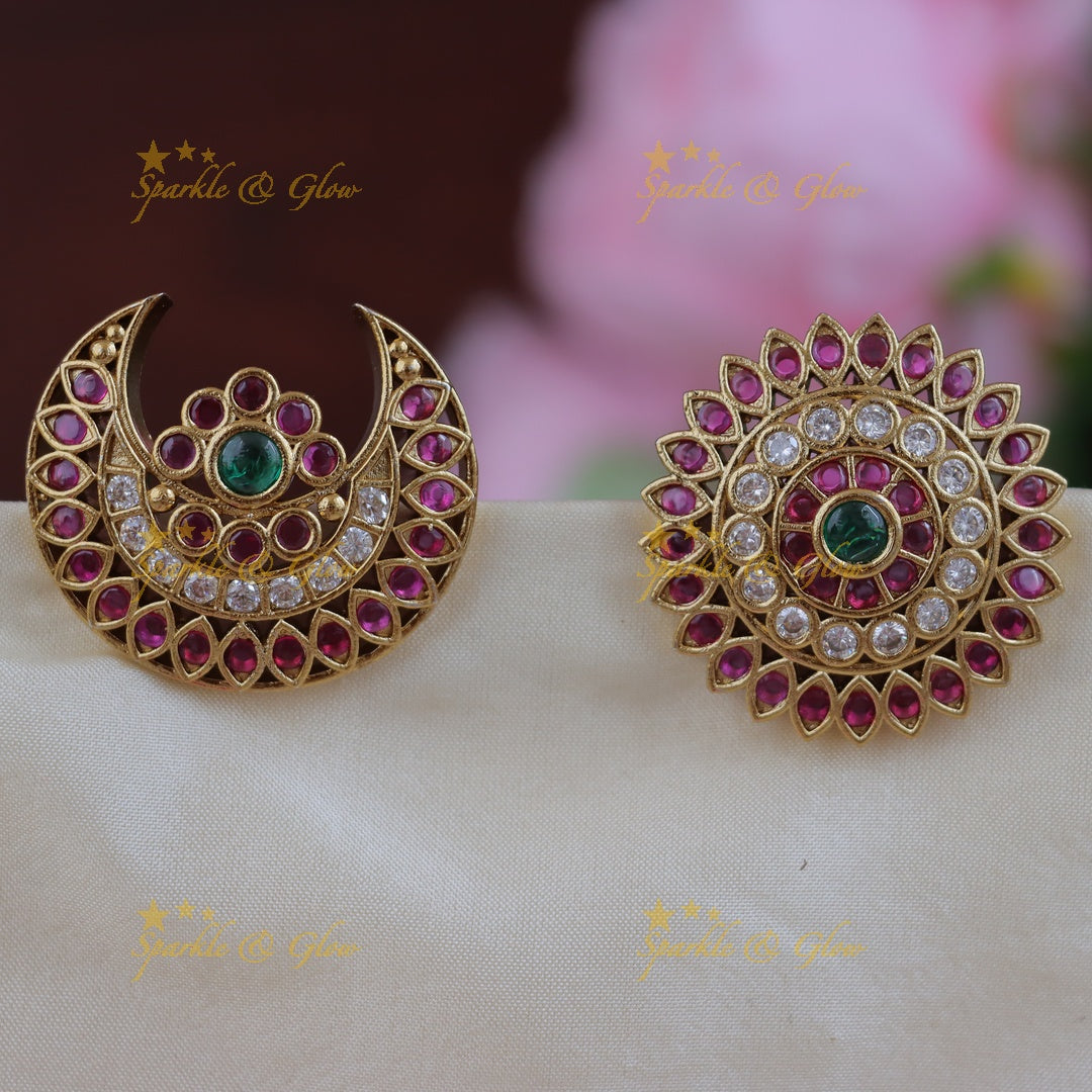 Elegant Floral Stone Half Moon Hair Accessory Online