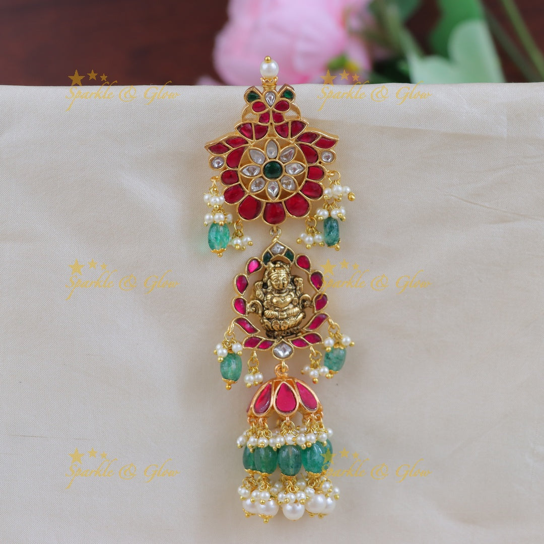 Exquisite Jadau Lakshmi Hairpiece - Sparkle & Glow