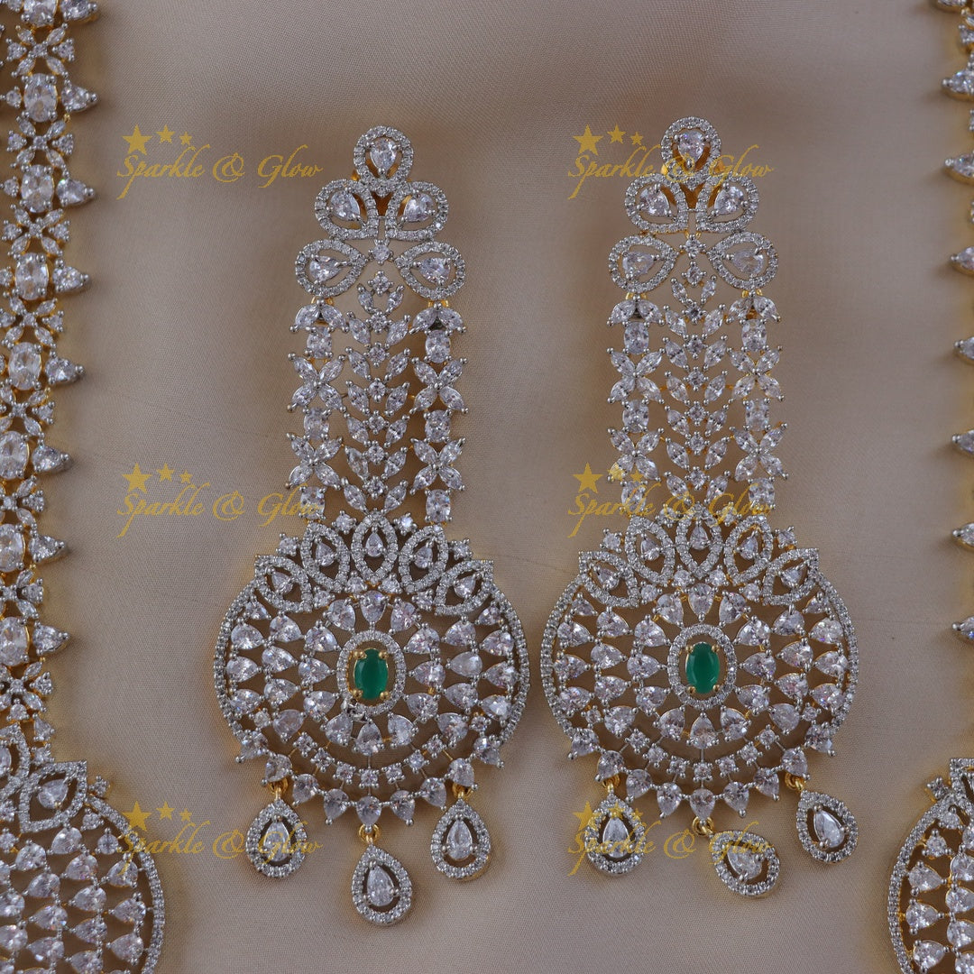 Exquisite Gold Polish Layered Necklace Set with Earrings