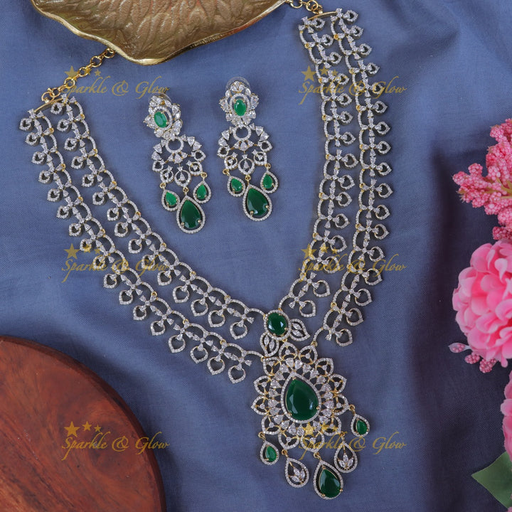 Elegant Gold-Plated Festive Necklace & Earrings Set