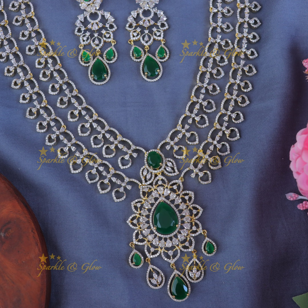Elegant Gold-Plated Festive Necklace & Earrings Set