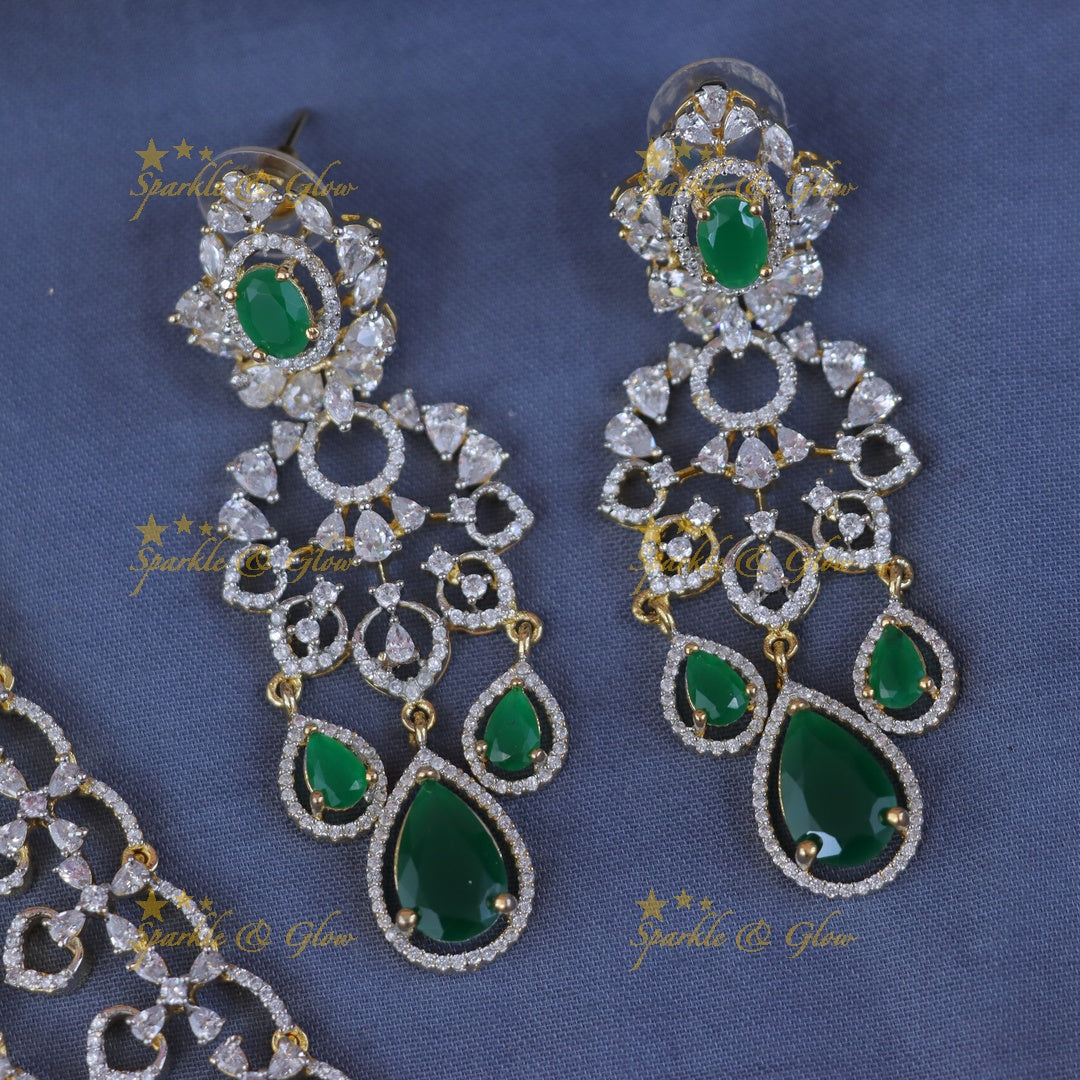 Elegant Gold-Plated Festive Necklace & Earrings Set