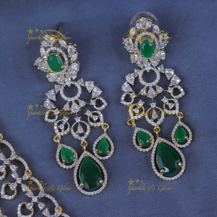 Elegant Gold-Plated Festive Necklace & Earrings Set