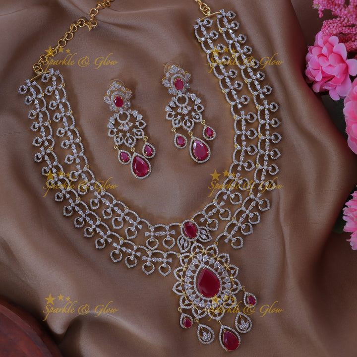Elegant Gold-Plated Festive Necklace & Earrings Set