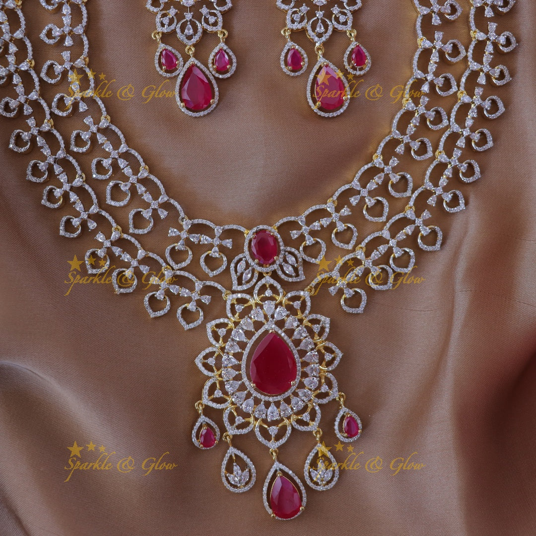 Elegant Gold-Plated Festive Necklace & Earrings Set