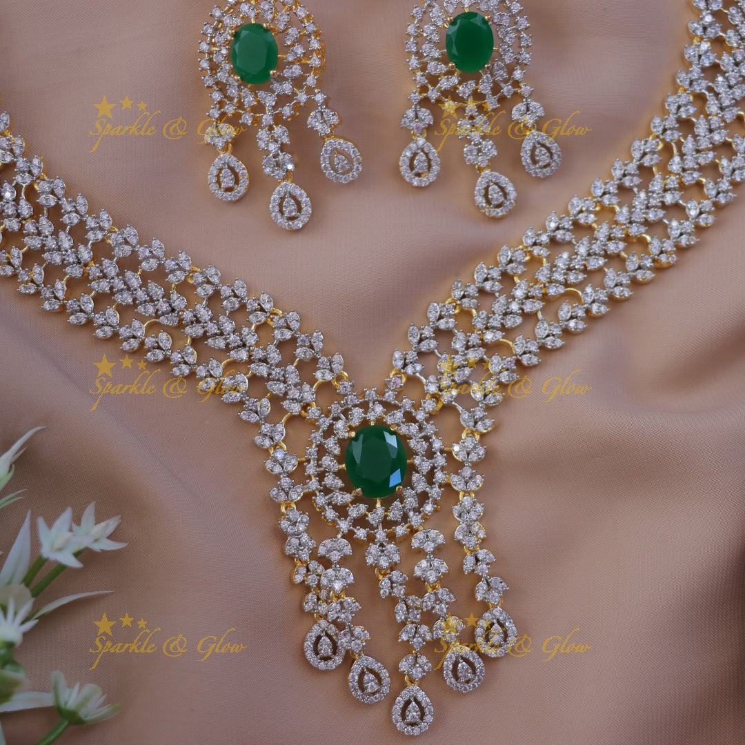 Exquisite Leaf Design Necklace Set for Weddings