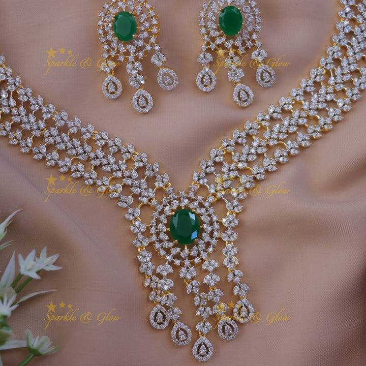 Exquisite Leaf Design Necklace Set for Weddings