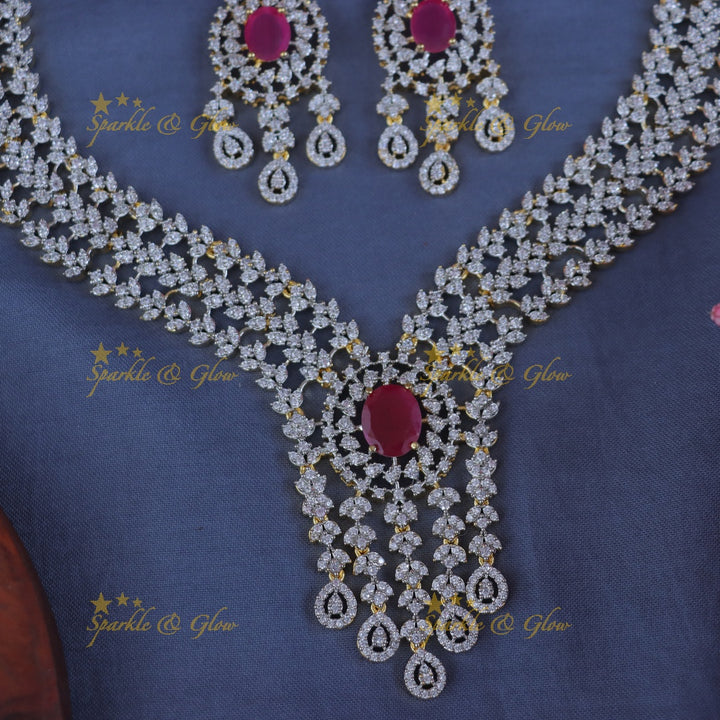 Exquisite Leaf Design Necklace Set for Weddings